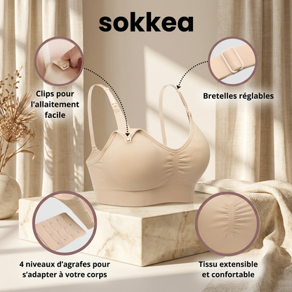 Sokkea™ - Le soutien-gorge d'allaitement qui suit votre corps à chaque étape
